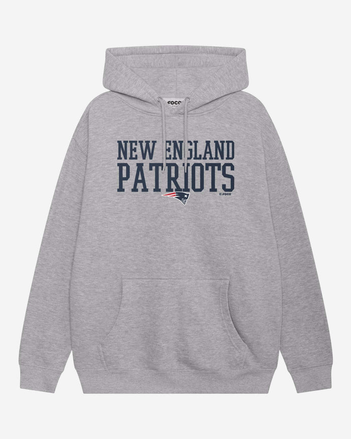 New England Patriots Bold Wordmark Hoodie FOCO Athletic Heather S - FOCO.com