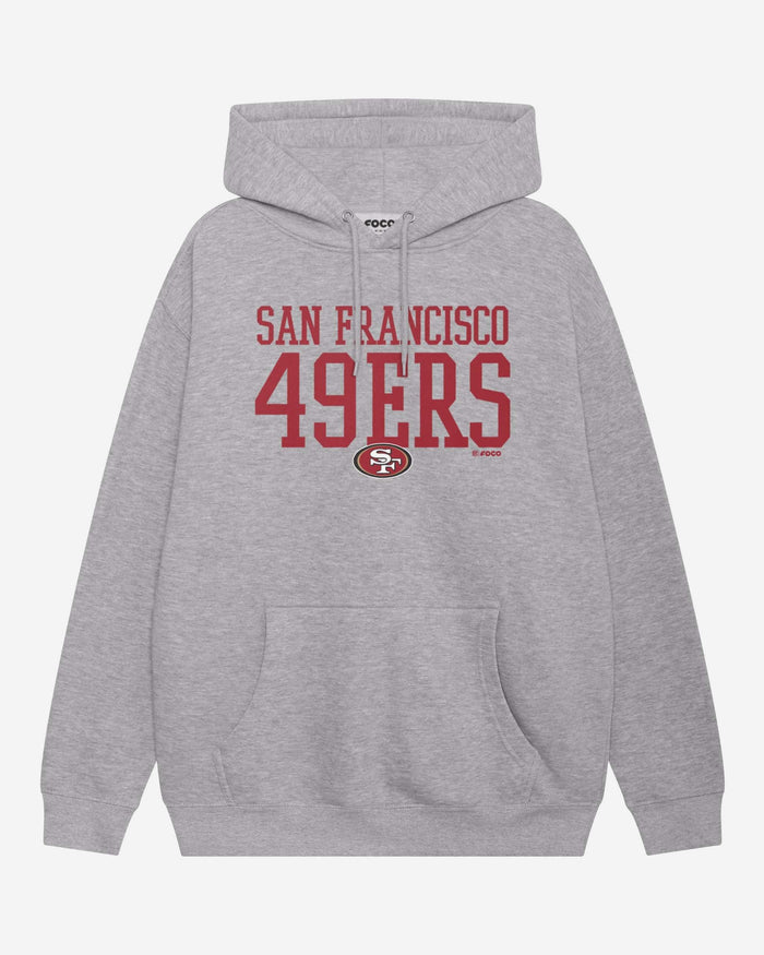 San Francisco 49ers Bold Wordmark Hoodie FOCO Athletic Heather S - FOCO.com