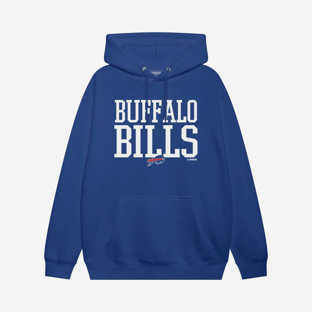 Buffalo Bills Bold Wordmark Hoodie FOCO Athletic Heather S - FOCO.com