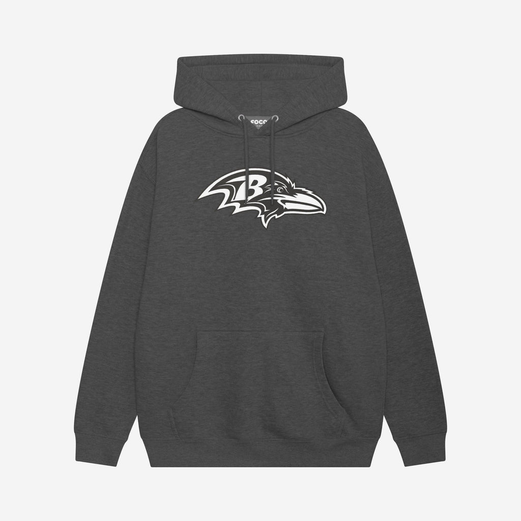 Baltimore Ravens Black & White Primary Logo Hoodie FOCO S - FOCO.com