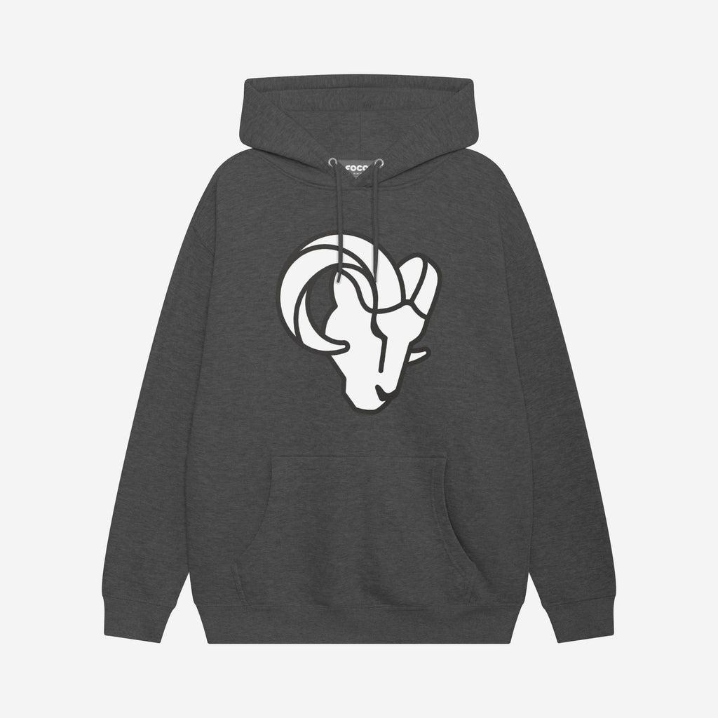 Los Angeles Rams Black & White Primary Logo Hoodie FOCO S - FOCO.com