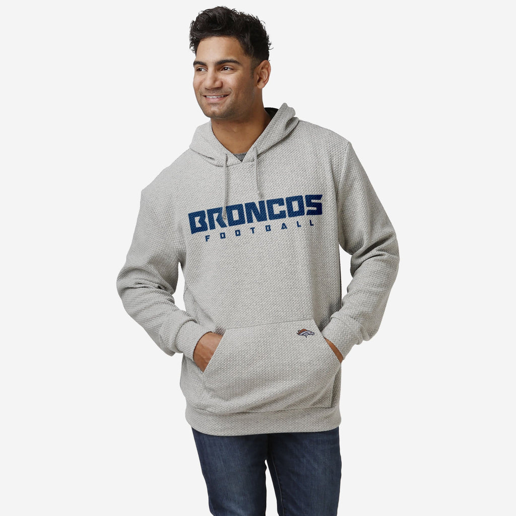 Denver Broncos Gray Woven Hoodie FOCO S - FOCO.com