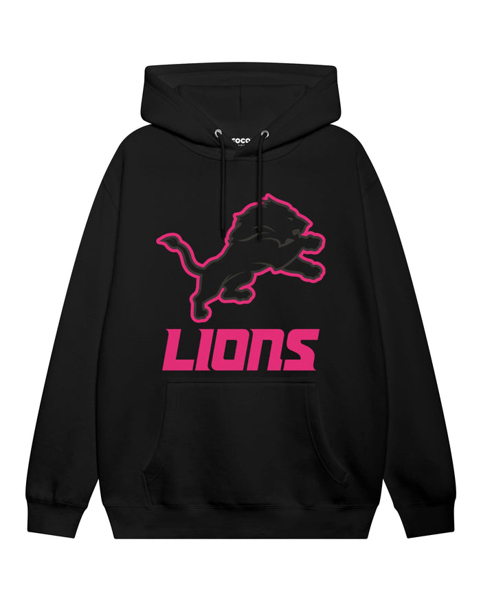 Detroit Lions Highlight Reel Hoodie FOCO Black/Neon Pink S - FOCO.com