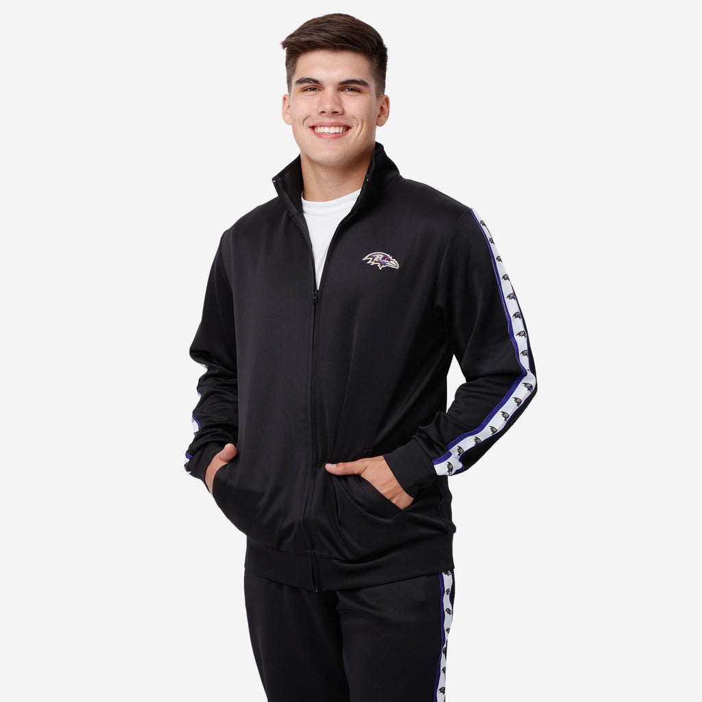 Baltimore Ravens Stripe Logo Track Jacket FOCO S - FOCO.com