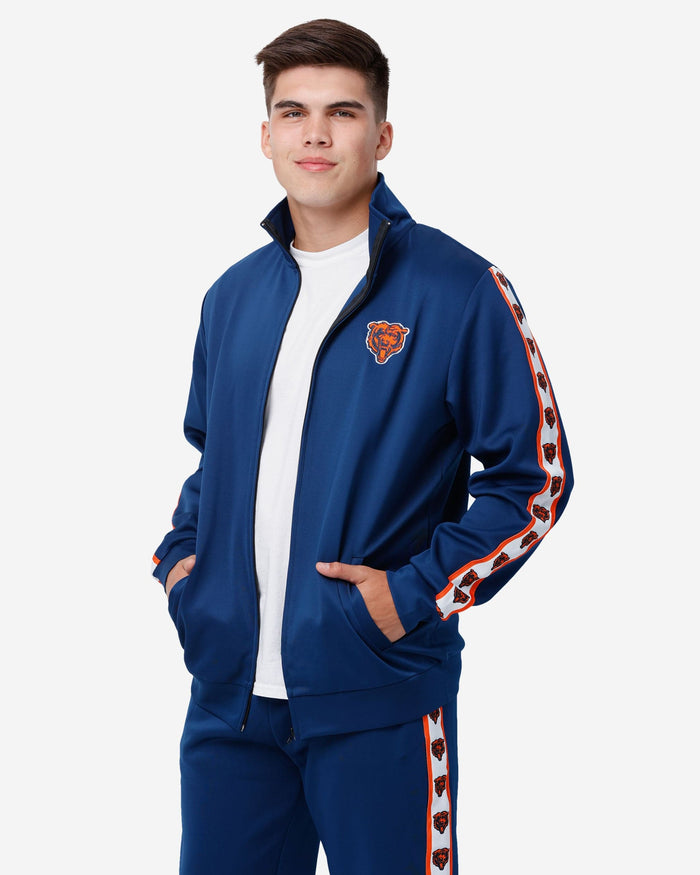 Chicago Bears Stripe Logo Track Jacket FOCO - FOCO.com