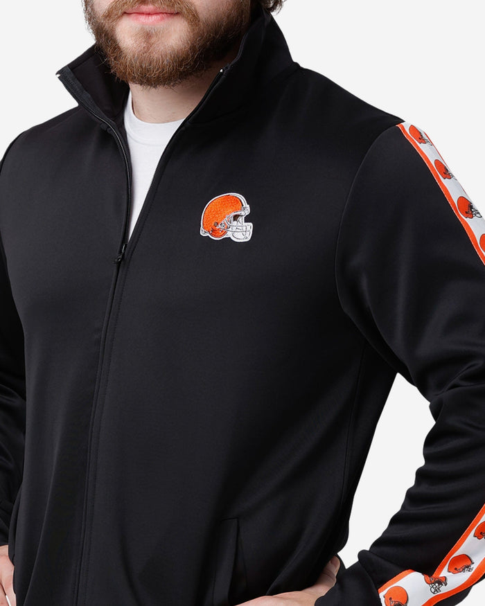 Cleveland Browns Stripe Logo Track Jacket FOCO - FOCO.com