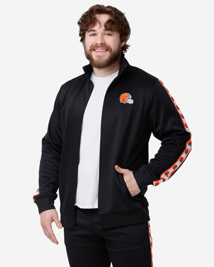 Cleveland Browns Stripe Logo Track Jacket FOCO - FOCO.com