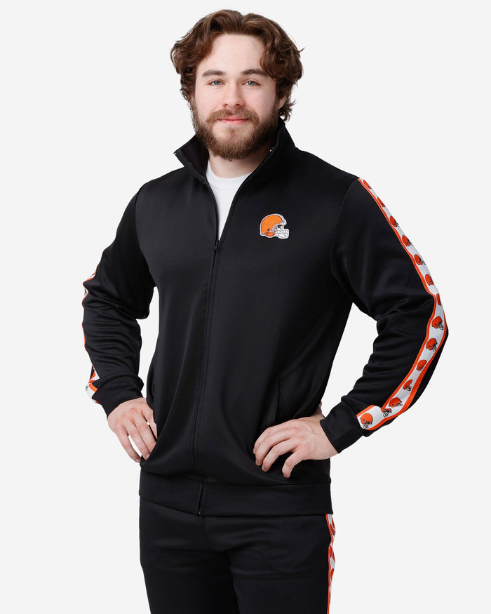 Cleveland Browns Stripe Logo Track Jacket FOCO S - FOCO.com