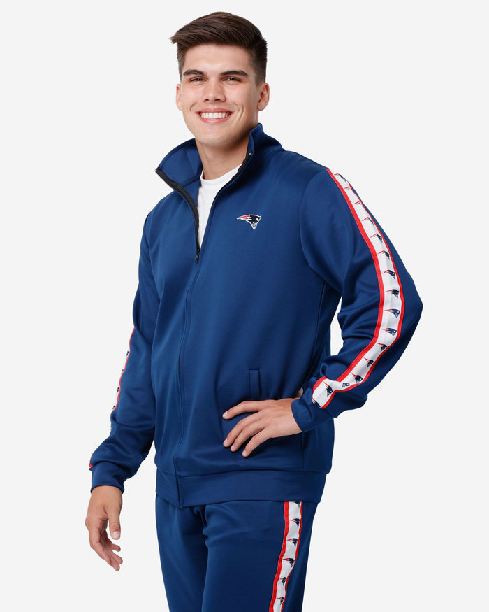 New England Patriots Stripe Logo Track Jacket FOCO S - FOCO.com