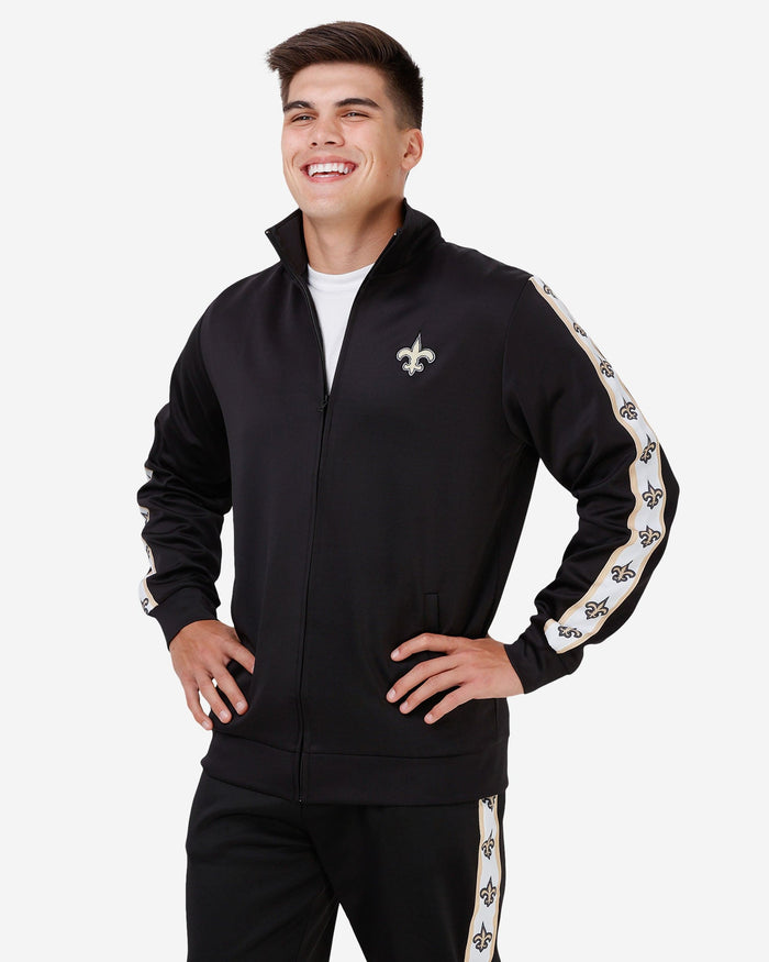 New Orleans Saints Stripe Logo Track Jacket FOCO S - FOCO.com