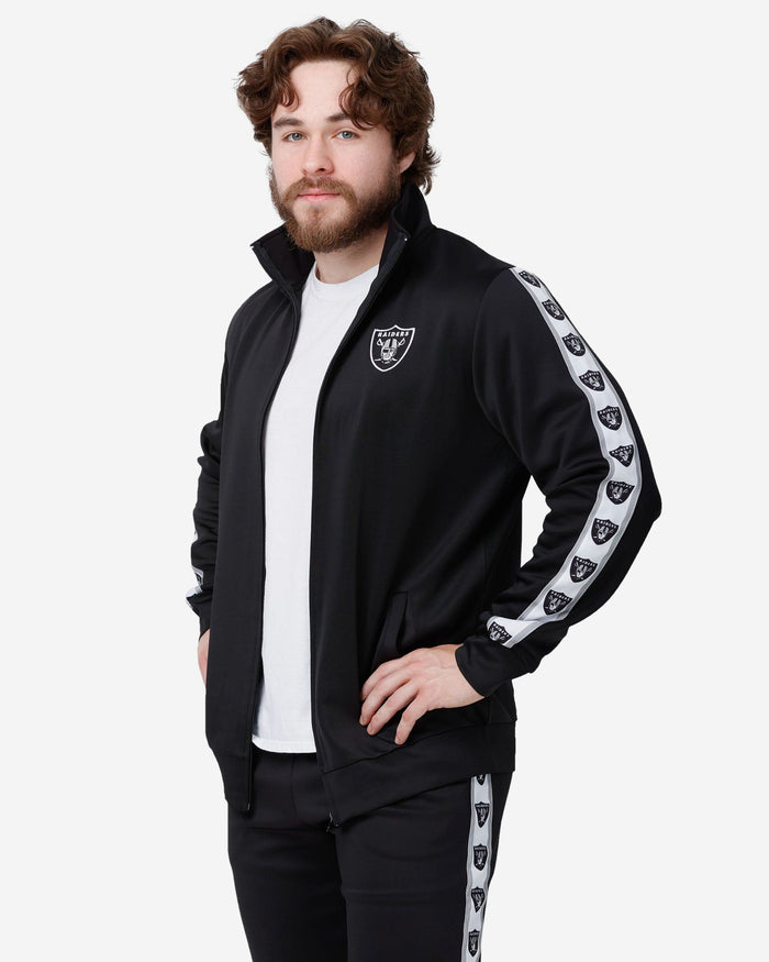 Las Vegas Raiders Stripe Logo Track Jacket FOCO - FOCO.com