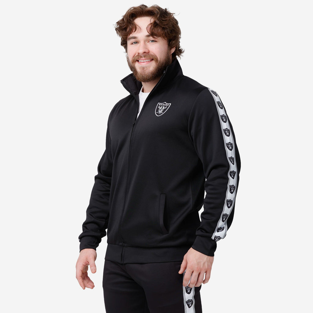 Las Vegas Raiders Stripe Logo Track Jacket FOCO S - FOCO.com