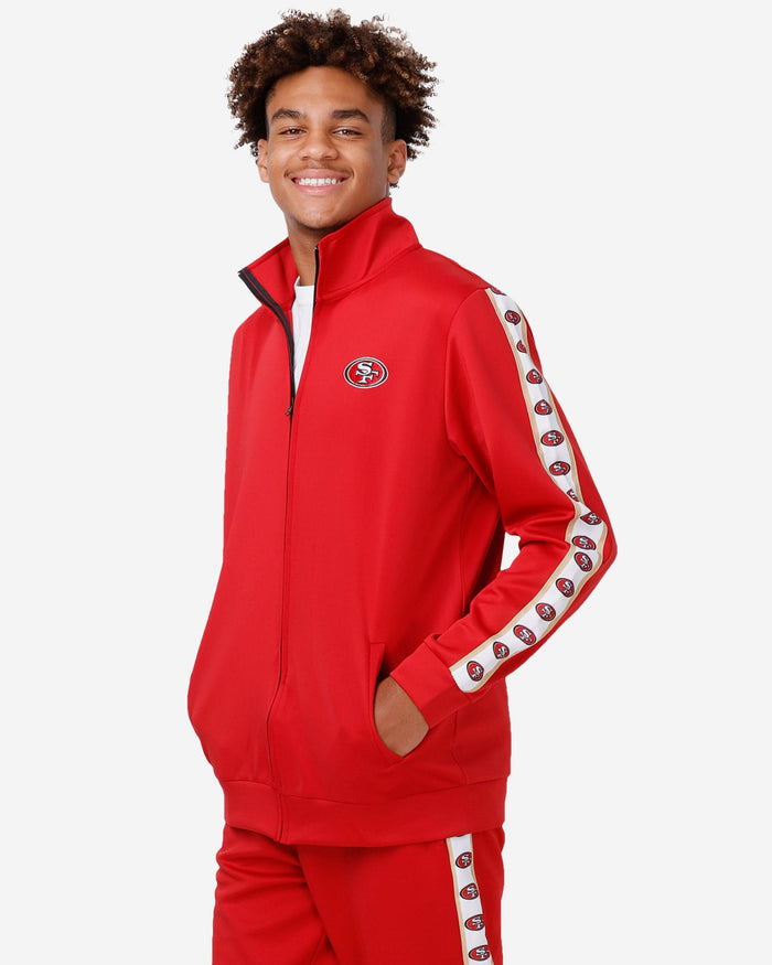 San Francisco 49ers Stripe Logo Track Jacket FOCO S - FOCO.com