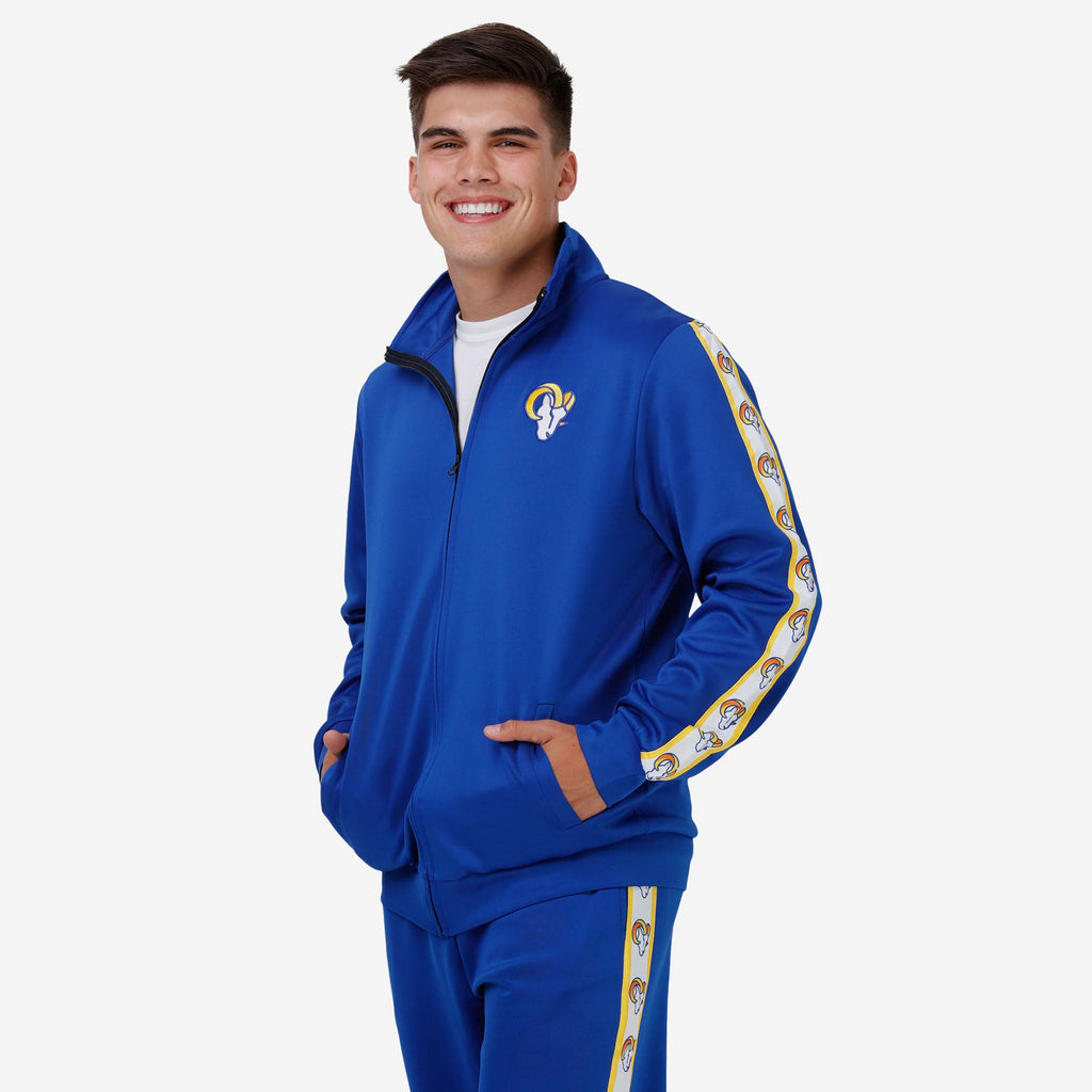 Los Angeles Rams Stripe Logo Track Jacket FOCO S - FOCO.com