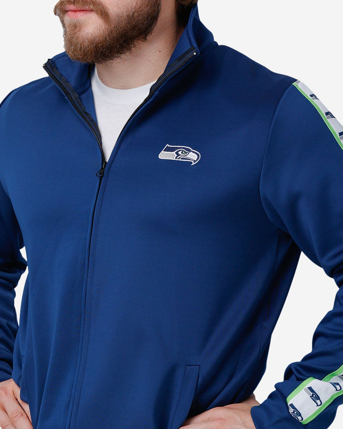 Seattle Seahawks Stripe Logo Track Jacket FOCO - FOCO.com