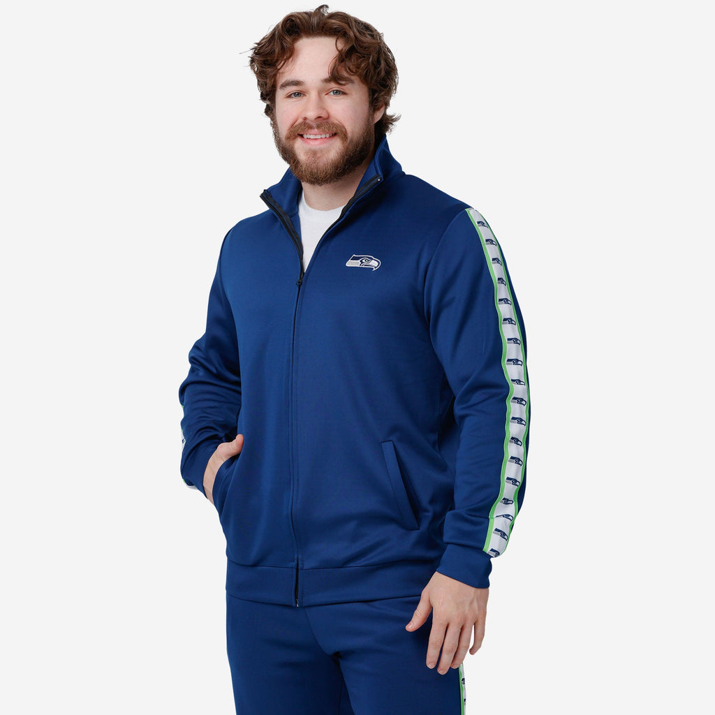 Seattle Seahawks Stripe Logo Track Jacket FOCO S - FOCO.com