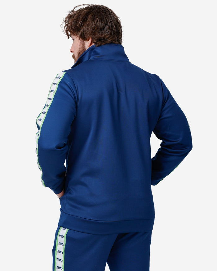 Seattle Seahawks Stripe Logo Track Jacket FOCO - FOCO.com