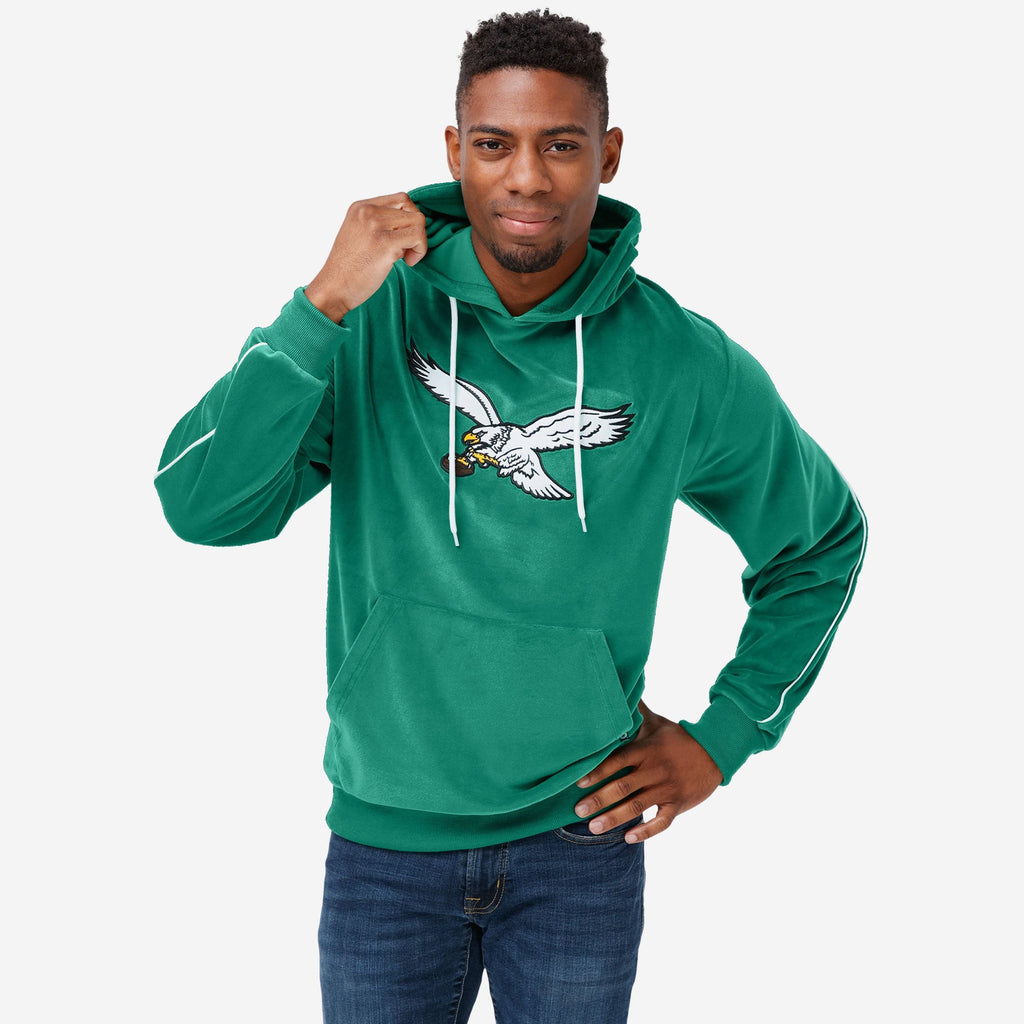 Philadelphia Eagles Kelly Green Velour Hooded Sweatshirt FOCO S - FOCO.com