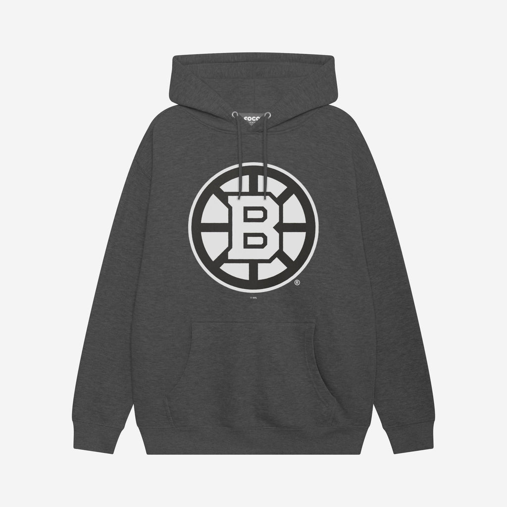 Boston Bruins Black & White Primary Logo Hoodie