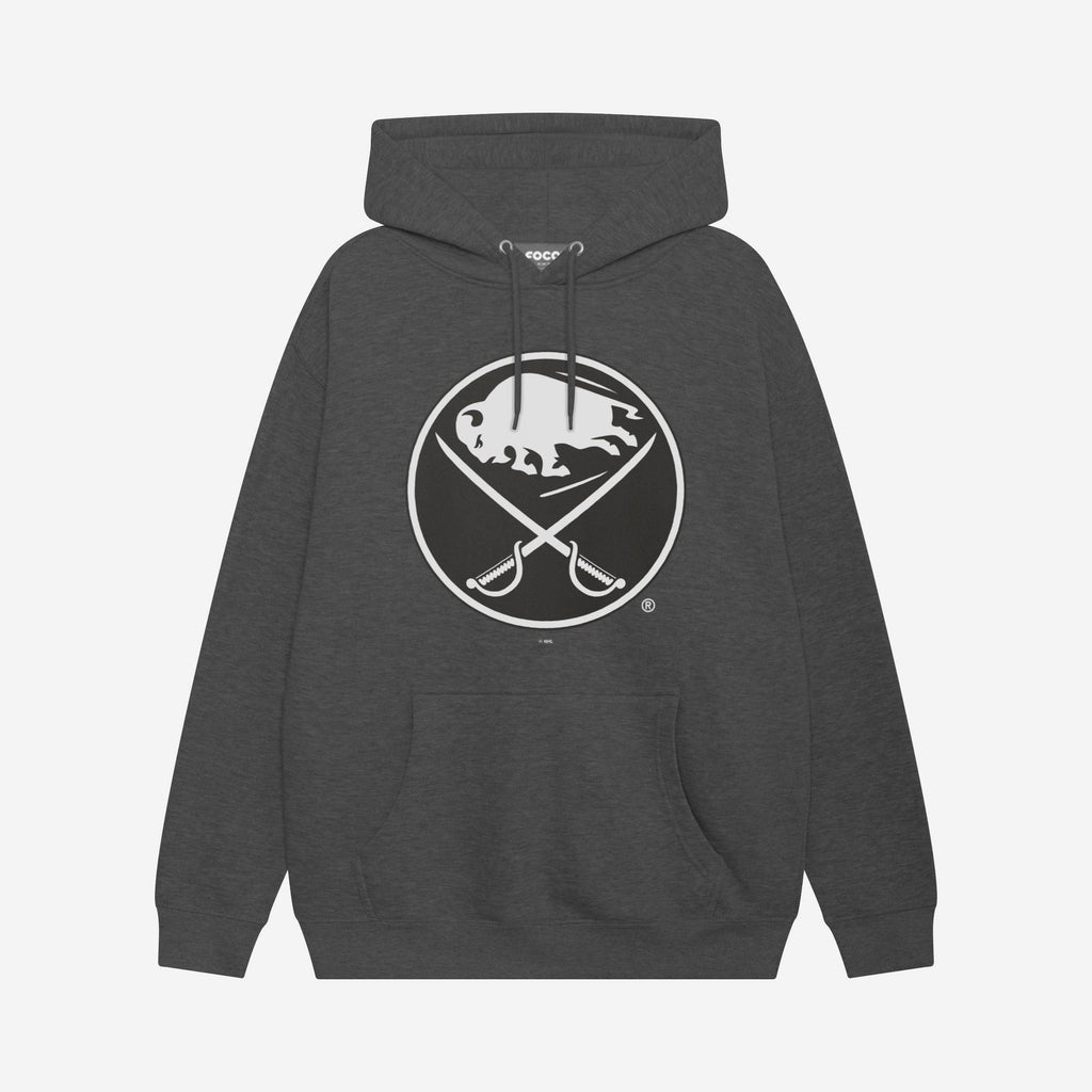 Buffalo Sabres Black & White Primary Logo Hoodie FOCO S - FOCO.com