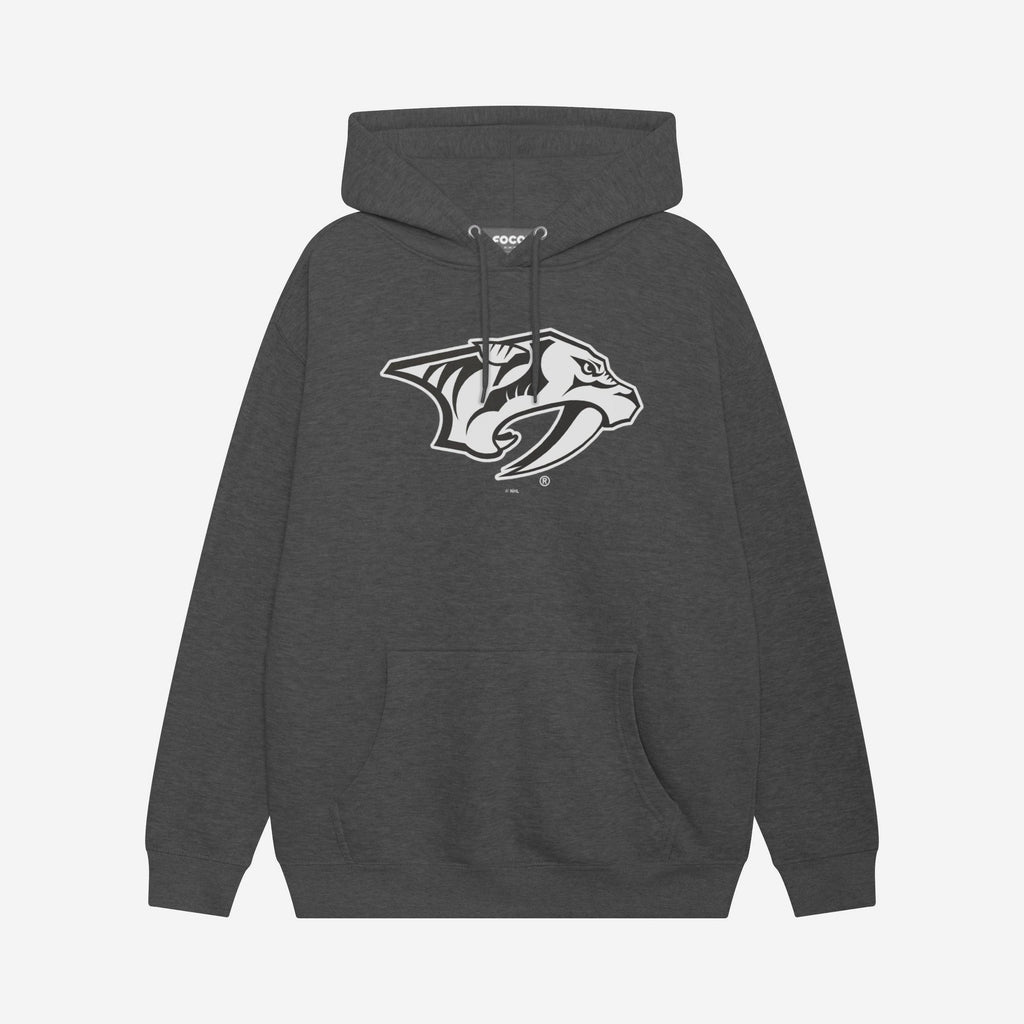 Nashville Predators Black & White Primary Logo Hoodie FOCO S - FOCO.com