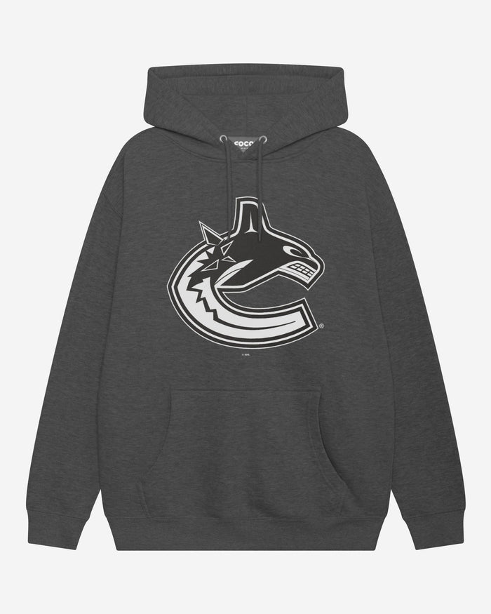 Vancouver Canucks Black & White Primary Logo Hoodie FOCO S - FOCO.com