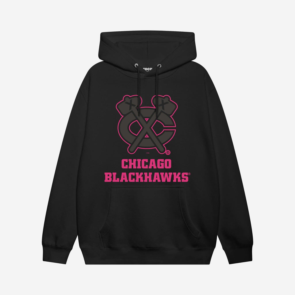 Chicago Blackhawks Highlight Reel Hoodie FOCO Black/Neon Pink S - FOCO.com