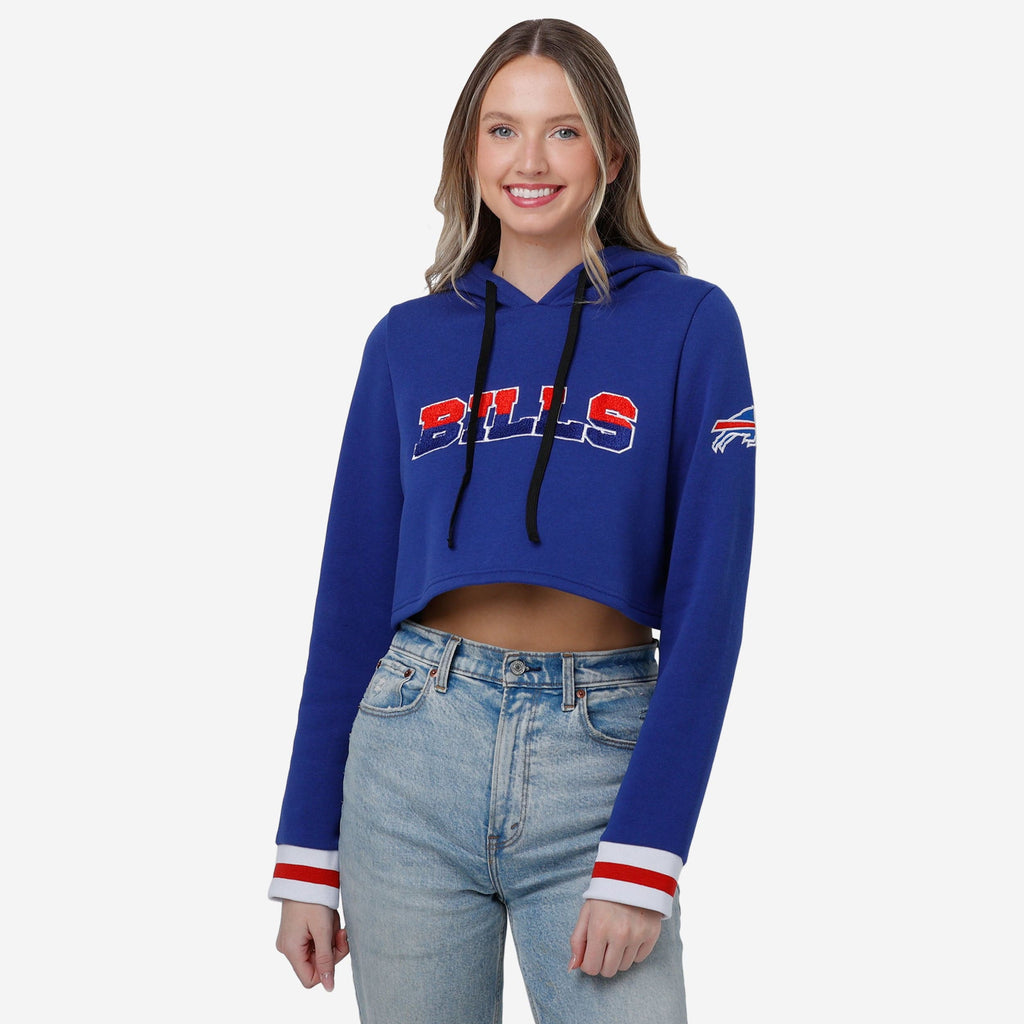 Buffalo Bills Womens Cropped Chenille Hoodie FOCO - FOCO.com