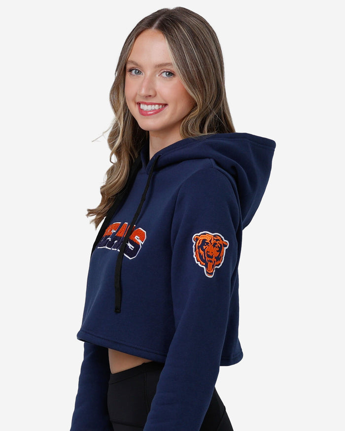 Chicago Bears Womens Cropped Chenille Hoodie FOCO - FOCO.com