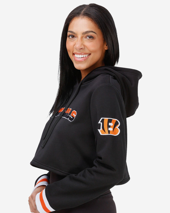 Cincinnati Bengals Womens Cropped Chenille Hoodie FOCO - FOCO.com