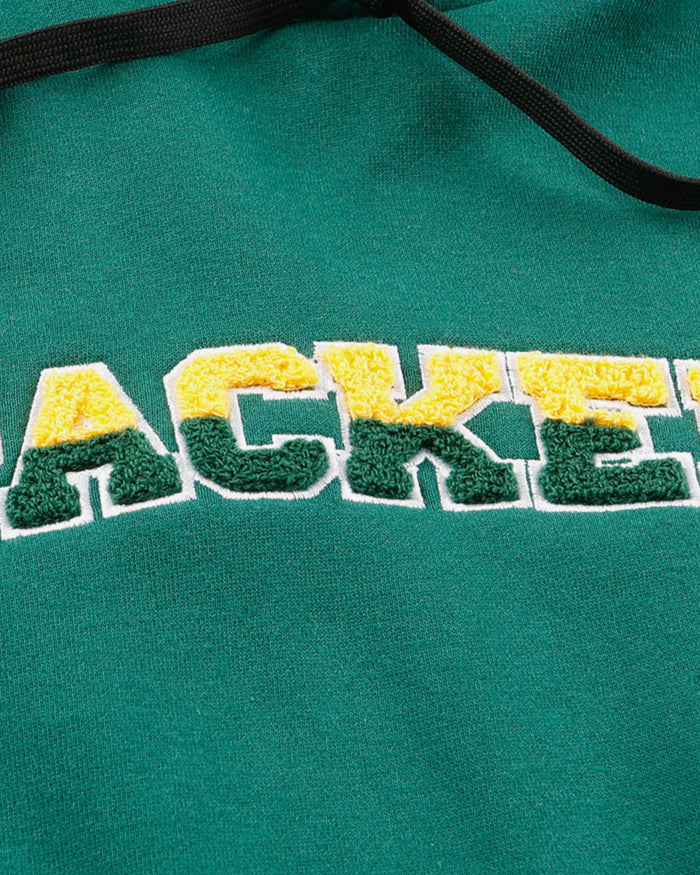 Green Bay Packers Womens Cropped Chenille Hoodie FOCO - FOCO.com