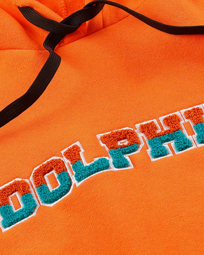 Miami Dolphins Womens Cropped Chenille Hoodie FOCO - FOCO.com