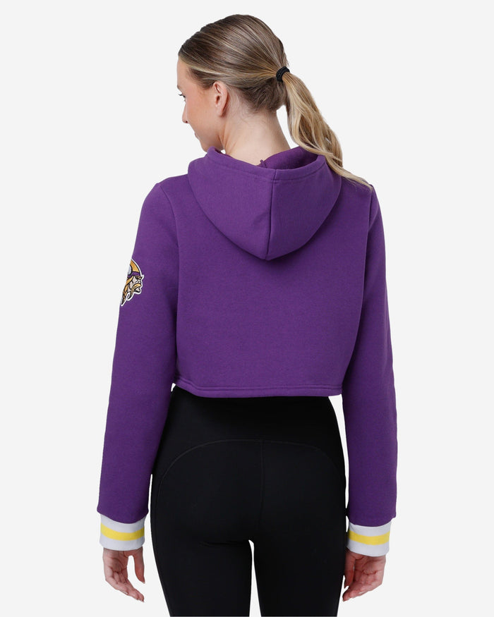 Minnesota Vikings Womens Cropped Chenille Hoodie FOCO - FOCO.com