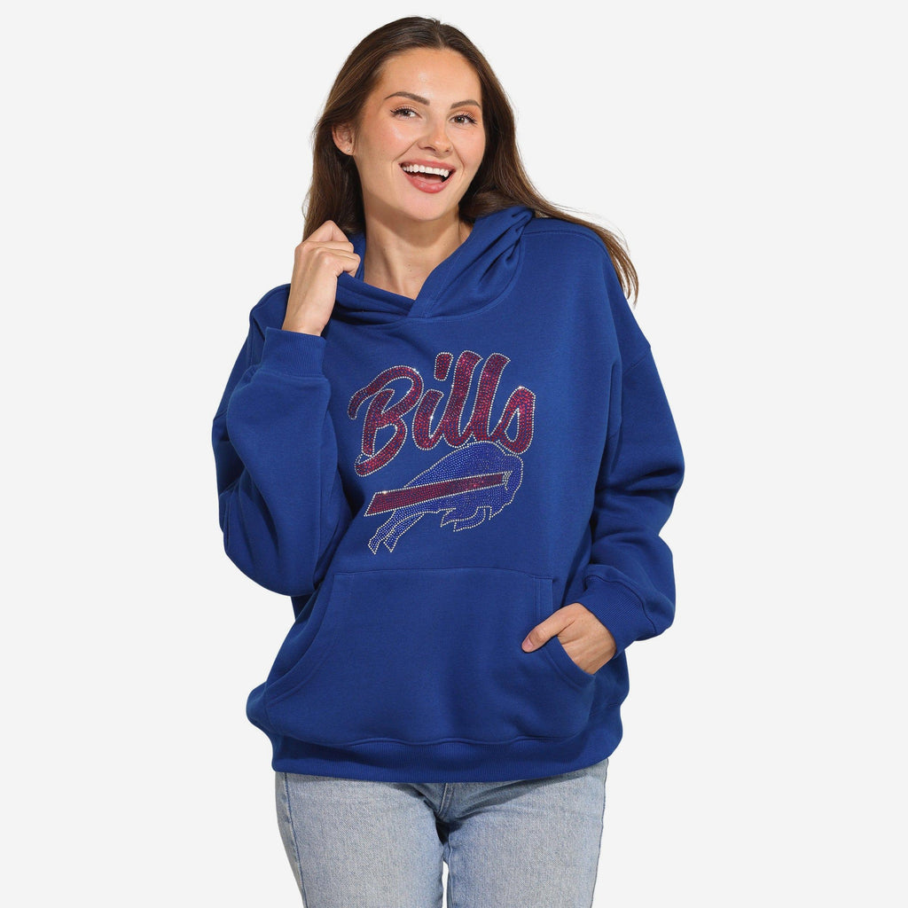 Buffalo Bills Womens Rhinestone Logo Oversized Hoodie FOCO S - FOCO.com