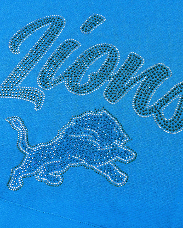 Detroit Lions Womens Rhinestone Logo Oversized Hoodie FOCO S - FOCO.com