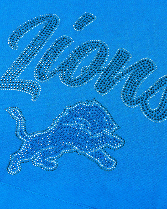Detroit Lions Womens Rhinestone Logo Oversized Hoodie FOCO S - FOCO.com
