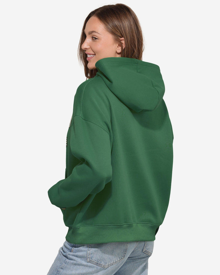 Philadelphia Eagles Womens Kelly Green Rhinestone Logo Oversized Hoodie FOCO S - FOCO.com
