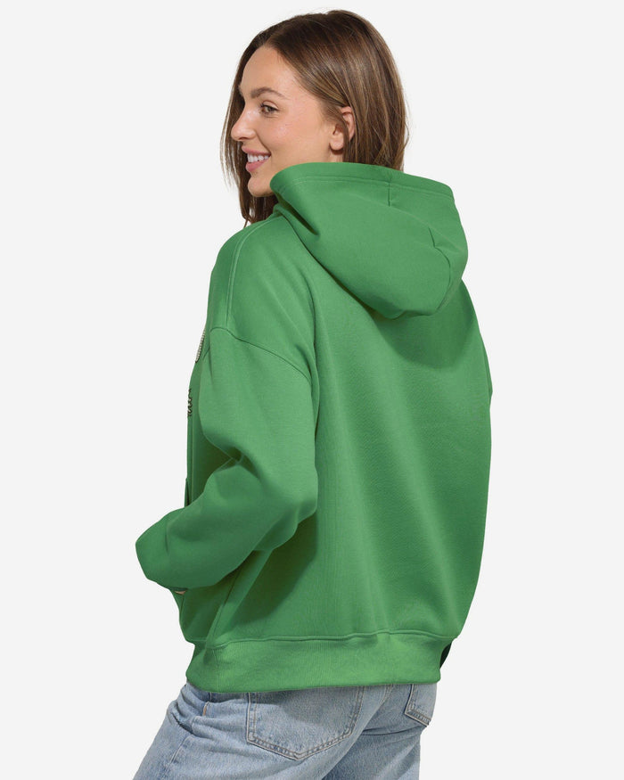 Philadelphia Eagles Womens Kelly Green Rhinestone Logo Oversized Hoodie FOCO S - FOCO.com