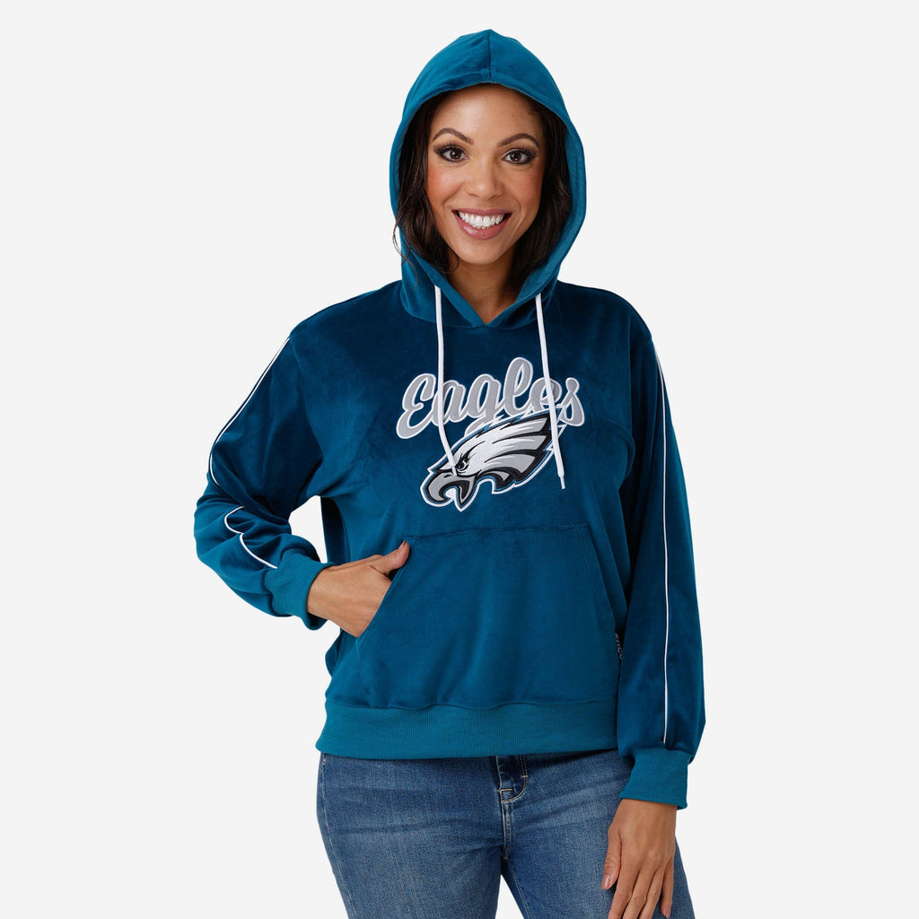 Philadelphia Eagles Womens Velour Hooded Sweatshirt FOCO S - FOCO.com