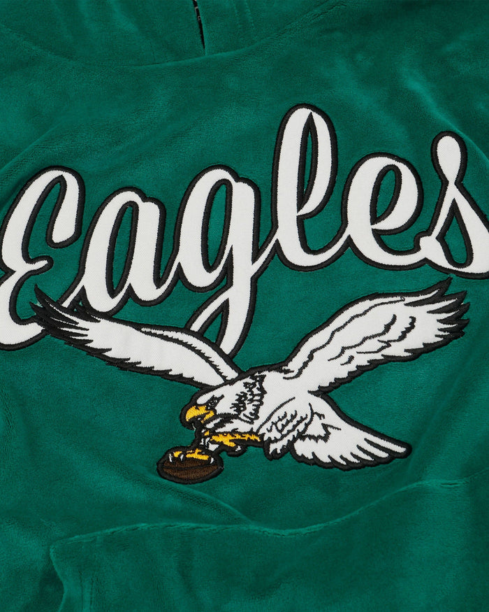 Philadelphia Eagles Womens Kelly Green Velour Hooded Sweatshirt FOCO - FOCO.com