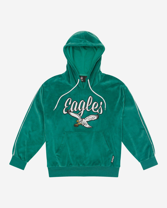 Philadelphia Eagles Womens Kelly Green Velour Hooded Sweatshirt FOCO - FOCO.com