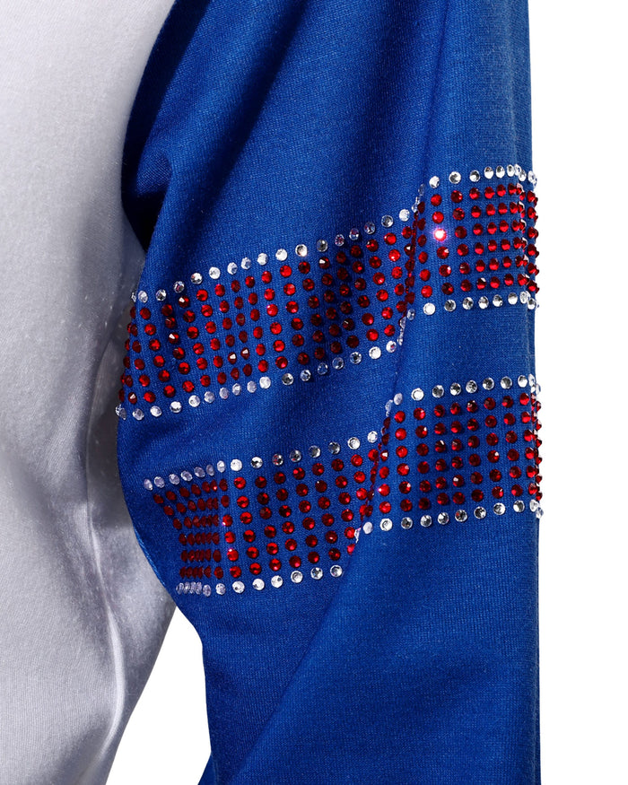 Buffalo Bills Rhinestone Long Sleeve Henley FOCO S - FOCO.com