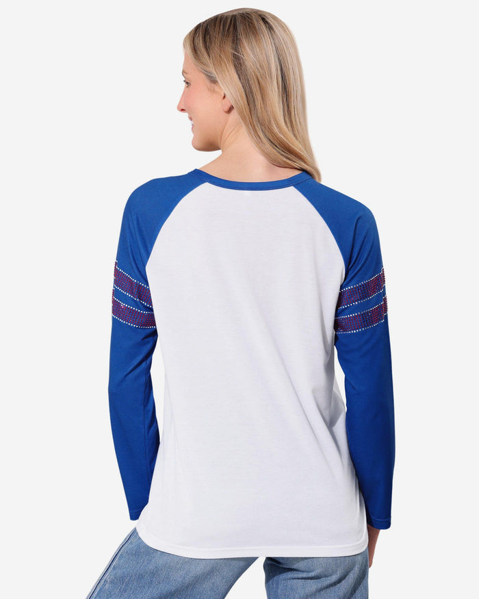 Buffalo Bills Rhinestone Long Sleeve Henley FOCO S - FOCO.com