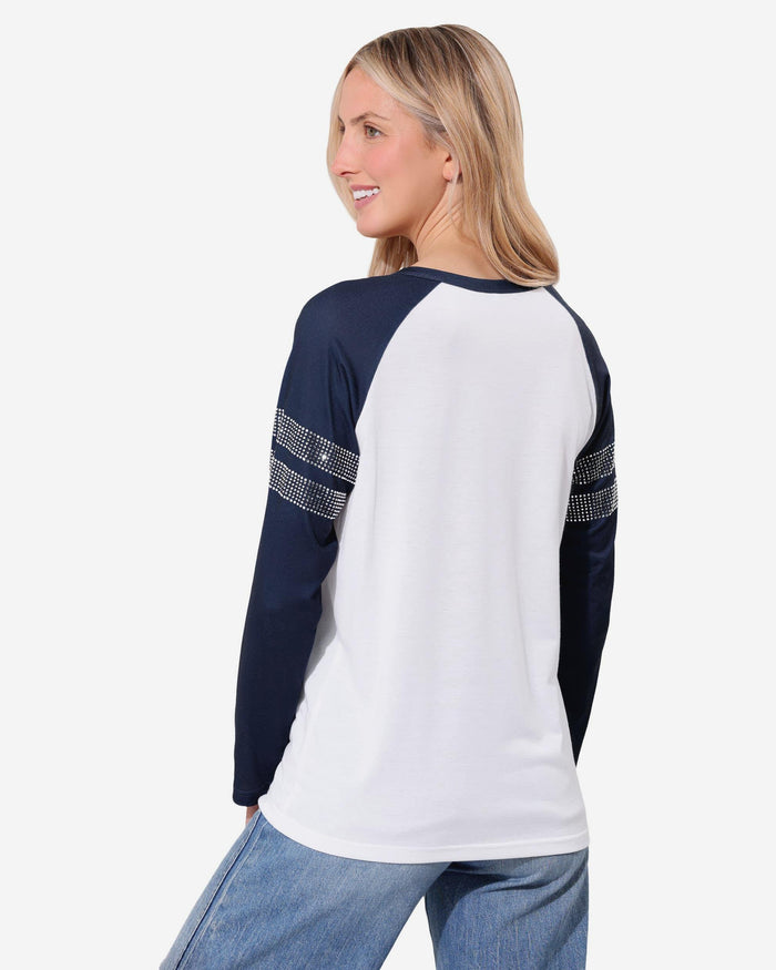 Dallas Cowboys Rhinestone Long Sleeve Henley FOCO S - FOCO.com