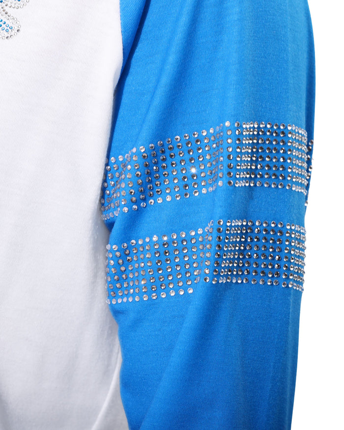 Detroit Lions Rhinestone Long Sleeve Henley FOCO S - FOCO.com