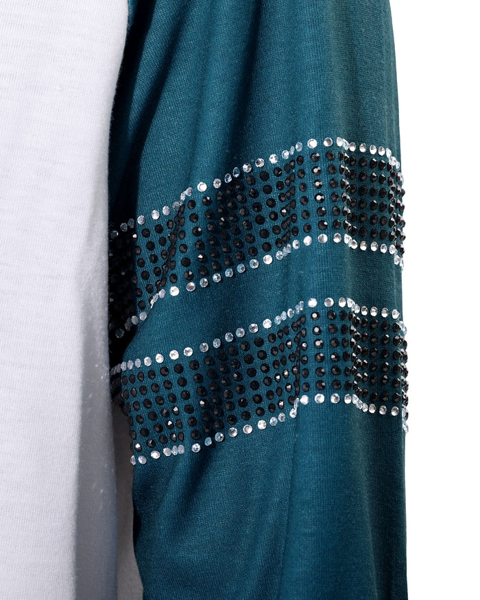 Philadelphia Eagles Rhinestone Long Sleeve Henley FOCO S - FOCO.com