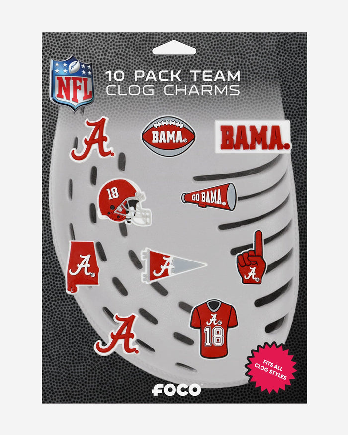 Alabama Crimson Tide 10 Pack Team Clog Charms FOCO - FOCO.com