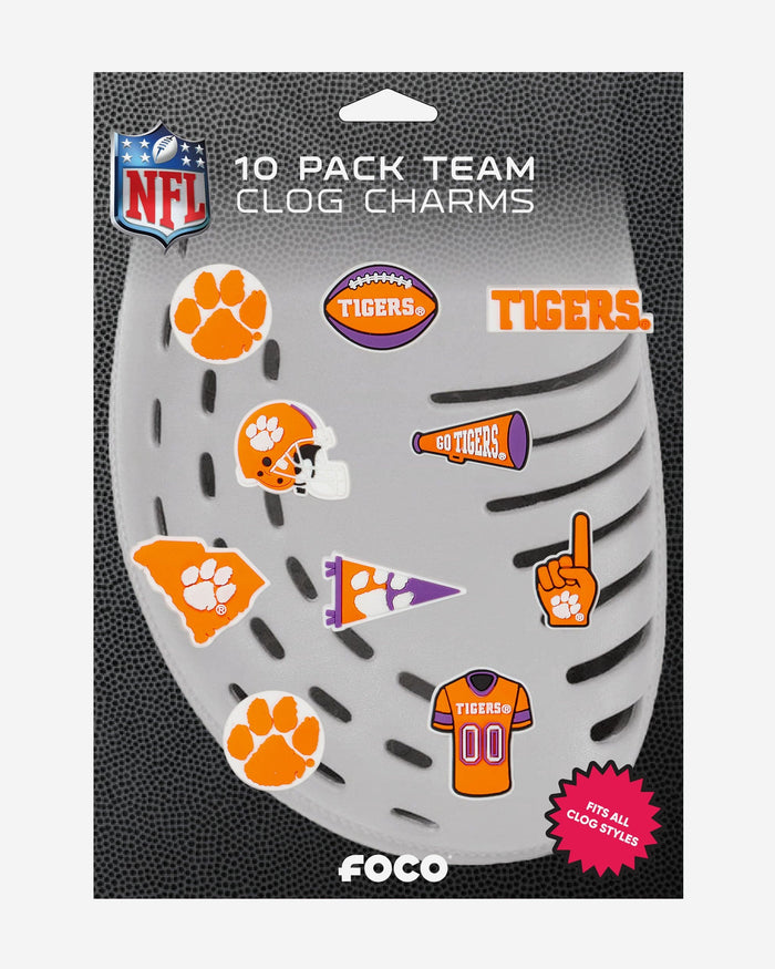 Clemson Tigers 10 Pack Team Clog Charms FOCO - FOCO.com