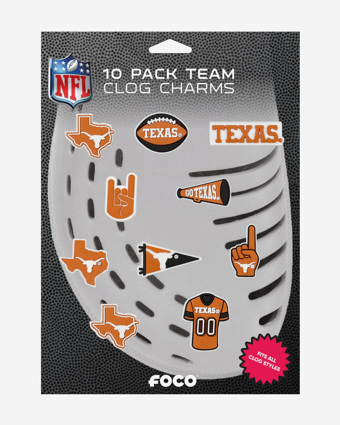 Texas Longhorns 10 Pack Team Clog Charms FOCO - FOCO.com