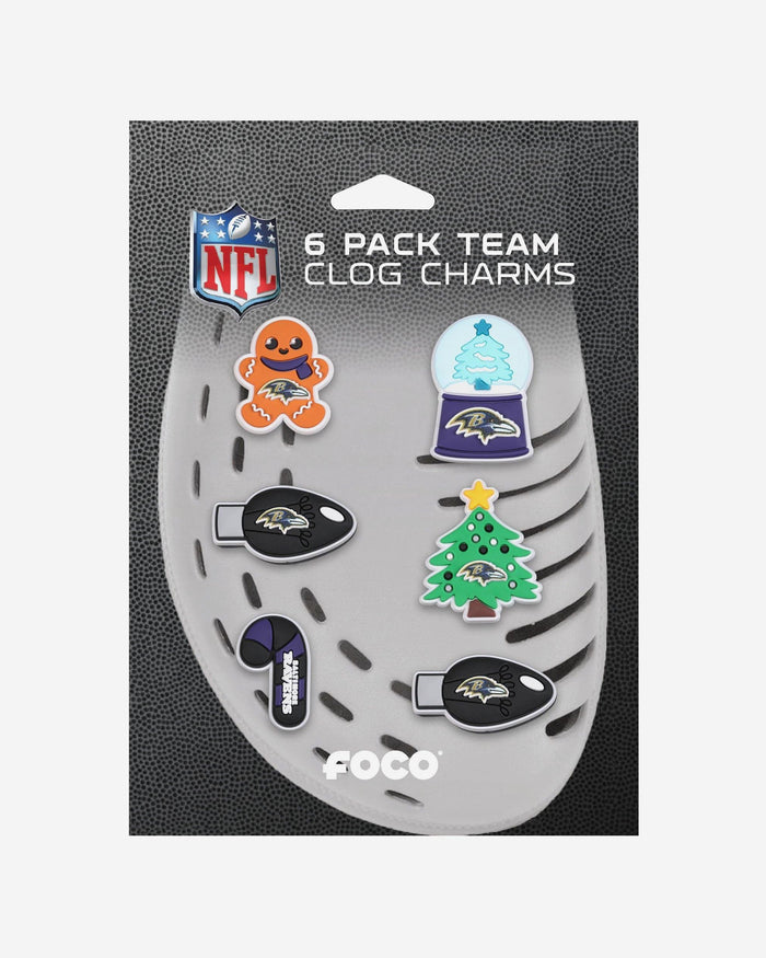 Baltimore Ravens 6 Pack Holiday Team Clog Charms FOCO - FOCO.com